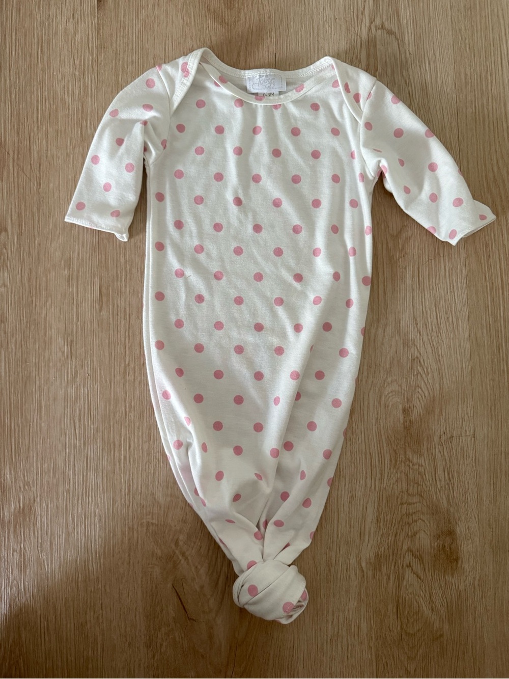 Pink Polka Dot Baby Knotted Gown